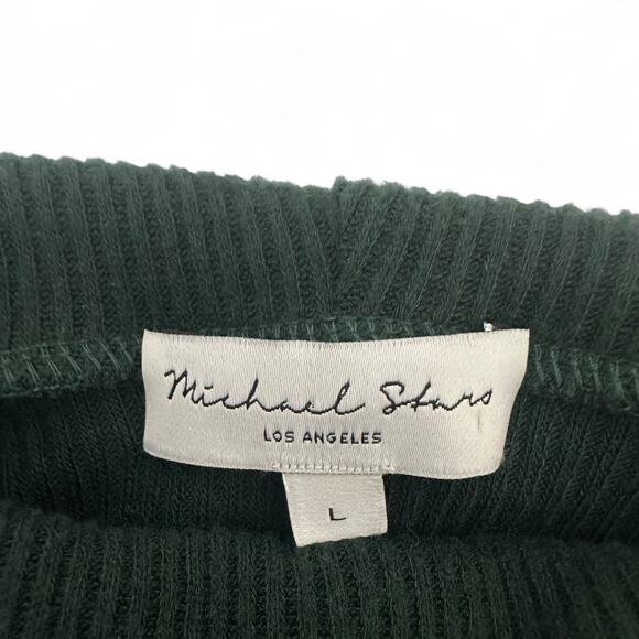 Michael Stars Women's Hallie Rib-Knit Turtleneck Dress Size L Dark Forest Green - Picture 4 of 12